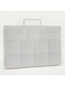 Craft And Hobby Storage Box 30 Compartments Plastic Organizer Gray And Clear Tray Multi-Purpose Durable Construction Beads Sewing Supplies Tackle Tools Clutter-Free