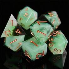 Handmade Dual-Color Resin Dice Set, Suitable For Role-Playing Games, With Starry Sparkle And Precise Edges, Suitable For Teenagers 14+, Perfect Gift For Birthday Or Christmas