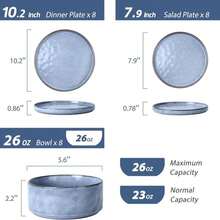 LIANYU Dinnerware Sets For 4, 12 Piece Plates And Bowls Dish Set, Stoneware Dishware Dinner Ware For Kitchen Dining, Microwave &Amp; Dishwasher Safe, Emerald Green - Màu xanh thanh thản - Xem 7