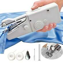 1 طقم ماكينة خياطة كهربائية حنفية صغيرة محمولة، طقم إبر خياطة منزلية، 1 طقم ماكينة خياطة يدوية محمولة أدوات الحرف اليدوية (اللون عشوائي)