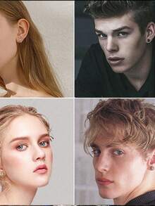 经典简约不锈钢男女磁性不锈钢耳环套装 - 银黑金色无孔耳环夹 - 6 毫米 - 男女皆宜，佩戴舒适，情人节、万圣节的理想选择 - 銀色 - 查看 5