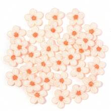 30 件/包 5 瓣迷你花朵刺绣布贴，彩色花卉缝纫装饰贴，适用于 DIY 服装、裤子、袜子、鞋子、帽子和织物修补