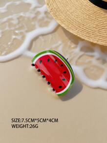 1pc Korean Fruit Series Large Hair Claw Clip, Acrylic Cute Ponytail Claw Hair Clip Accessories Suitable For Daily Travel, Gatherings, Beach Parties, And Wearing During Summer, Autumn, And Back To School Seasons Holiday Essential