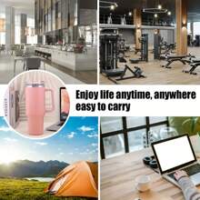 1pc 40-Oz 304 Stainless Steel Double-Wall Vacuum Insulated Sports Water Bottle With Handle And Straw, DIY Design, Suitable For Hot & Cold Drinks, Leakproof Travel Cup, Perfect For Outdoor, Camping, Fitness