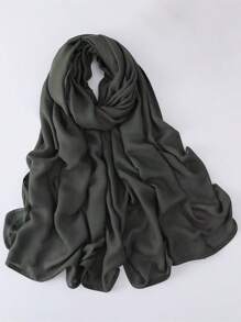 1pc Modal Viscose Solid Muslim Hijab, Fashion Breathable Plain Lightweight Headscarf, Double Needle Lockstitch Refined Edging Craftsmanship, Women Scarf For Lady, Suitable For All Seasons