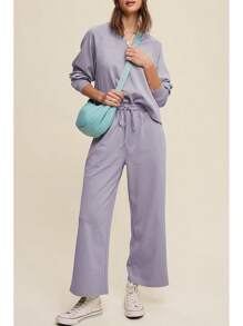 Cakulo Womens Sweatsuits 2 Piece Lounge Sets Fall Outfits Wide Leg Jogger Sweat Pants Loungewear Set Track Suits