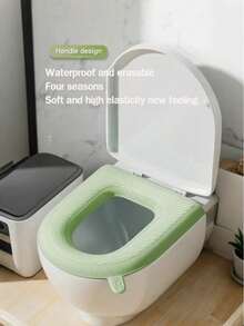 1pc Waterproof Warm Toilet Seat Cover, Bathroom Accessories, Universal Toilet Bowl Lid, Portable Home Use For Winter - Multicolor - View 8