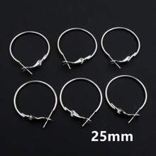 20pcs 15-30mm Earring Clip On Hoops Round Big Circle Hoop Hooks Earrings DIY Jewelry Making Accessories Findings