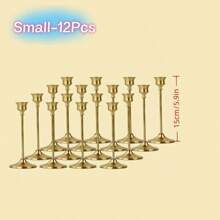 3pcs Brass Gold/Black Metal Tapered Candle Holders, Vintage Modern Decorative Centerpiece Candlestick For Fireplace, Wedding, Party, Housewarming Gift Gifts Birthday Graduation