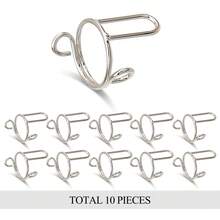 10 个非粘性可调节指甲环、可替代丙烯酸指甲胶的非粘性可调节指甲环、可重复使用的指甲环、穆斯林妇女和女孩的珠宝礼物（金色、银色、玫瑰金、黑色）、美甲用品、美甲工具、美甲工具、返校、指甲、按压指甲用美甲工具