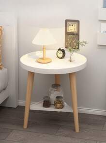 Mesa auxiliar para sofá de madera maciza de diseño sencillo y estable, mesa lateral para sala de estar, dormitorio y oficina, decoración de muebles para el hogar