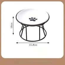 Bát sứ nâng cao cho thú cưng - Bộ 2 bát thiết kế hình bàn chân mèo và xương cá có chân đế, máng ăn nâng cao chống trượt giúp giảm mỏi cổ, bát đựng thức ăn cho mèo/chó có thể rửa bằng máy rửa chén, quà tặng hoàn hảo cho chủ sở hữu/cha mẹ nuôi chó con/bác sĩ thú y, tuyệt vời cho Ngày nhận nuôi và Giáng sinh - trắng - Xem 6