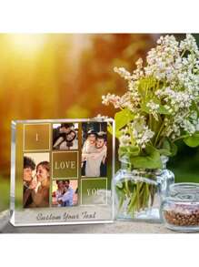 1pc Customized Acrylic Photo Display Stand, Personalized Acrylic Decor For Office Desk, Living Room, Bedroom, Unique Gift For Family, Friends, Graduation, Birthday, Wedding Party
