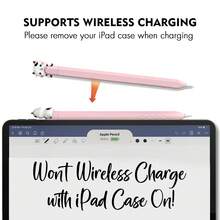 可爱铅笔盒兼容 Apple Pencil 硅胶保护套 套配件兼容 IPencil 磁力充电和双击 - 彩色 - 查看 4