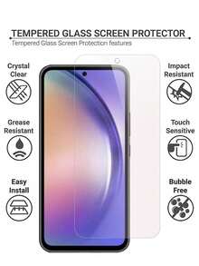 2 件/套屏幕保护膜适用于 A36/A56/A22/A03/32/A52/A80/A70 手机，防刮防震屏幕保护必备品，适用于日常防护、办公室、家用手机屏幕保护膜手机配件防水钢化玻璃防摔防摔防指纹全覆盖 - 白色 - 查看 5