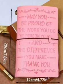 1 Stück rosa Notizbuch, kann 136 Seiten beschreiben, und der Kartenschlitz Aufbewahrungsbeutel kann frei mit den Seiten kombiniert werden