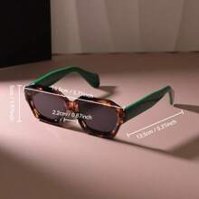 1 pieza Gafas de moda cuadradas vintage, estilo retro casual con bisagras de metal, marco grueso, forma geométrica, para mujeres y hombres