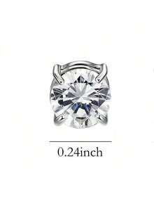 Bộ 4 khuyên tai bằng thép không gỉ, khuyên tai từ tính 6mm & 8mm cho nam và nữ, khuyên tai kẹp từ tính không cần xỏ khuyên, trang sức từ tính - Bạc - Xem 3
