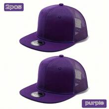 2 件装卡车司机平檐网眼棒球帽，男士夏季大头围，深檐外观最小化，嘻哈街舞帽，春秋季