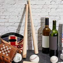 1pc Durable Solid Rubber Wood Baseball Bat, Natural Wood Grain Design, Suitable For Adult Athlete Practice And Training. Available In Multiple Colors, Ideal For Batting Practice, Elegant Baseball Shape, High-Quality Baseball Bat.