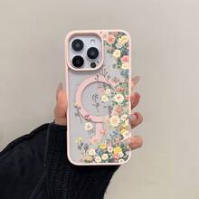 TPU + Acrílico, magnético, blanco, transparente, funda para teléfono, sensación de una máquina desnuda, adecuada para teléfonos móviles, resalta la sensación de alta gama de Apple, envíesela a su familia/usted mismo - Rosa - Ver 3