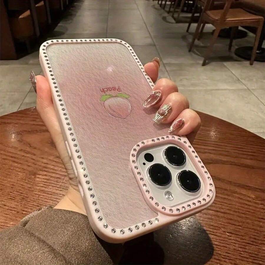 Funda para teléfono 1PC Teléfono Bling de Doble Cara, Parte Trasera Dura Suave a Prueba de Golpes, Multicapa, TPU + PC, Compatible con 16/15/14/13/12/11 Pro/Plus - Rosa - Ver 1
