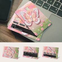 SUPSTICKER 4 piezas Pegatinas para tarjetas de crédito con diseño de elementos de mariposa, diseño ultradelgado de doble cara, material de PVC de alta calidad resistente al agua y a los arañazos, duradero, sin burbujas, fácil de pelar y pegar sin dejar residuos, ideal para viajes y uso diario, 5.39*18.6 pulgadas