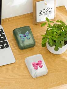 1pc A Portable Box For Organizing Wires And Cables, A Desktop Management Solution, Shelves And Accessories For Organizing, An Ideal Choice For Chargers And Travel Headphone Cables, A Lightweight And Portable Wired Jewelry Storage Box For Headphones, Necklaces, Chargers, Miscellaneous Storage Boxes, As Well As Storage Boxes For Coins, Lipstick, And Jewelry In The Office.
