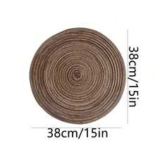 6 件 38.1x38.1，咖啡棕色，厘米圆形亚麻餐垫 - 单面印花，纯色，仅可手洗，乡村复古桌垫，农舍厨房餐点，节日派对，露营和旅行装饰，节日餐桌布置 | 天然纹理设计 | 编织纹理 - 咖啡棕 - 查看 9