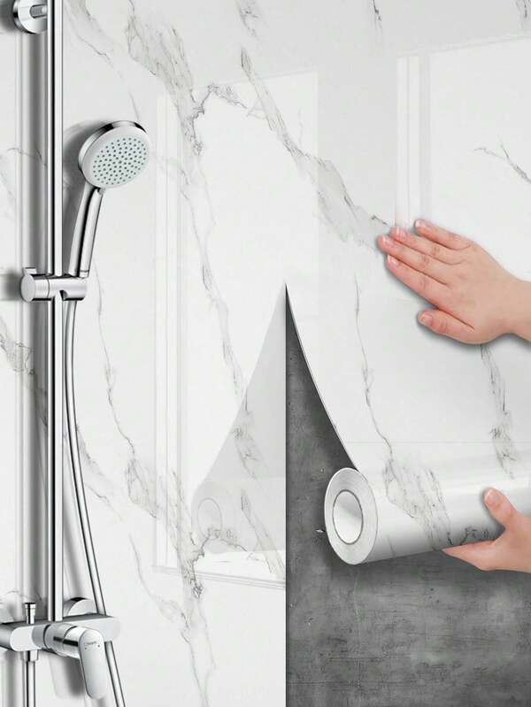 1 Roll Marble Peel And Stick Wallpaper Granite Paper For Old Furniture Self Adhesive And Removable Cover Surfaces Marble Paper Peel And Stick Easy To Apply,Bathroom Decor, Renovation Stickers Peel Room Decor, Wall Paper, Wall Decor Wallpapers Wall Stickers