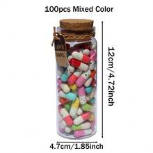50pcs/Bottle Message Capsule Love Pills Rolled Paper Blank Notes Clear Wishing Bottle Capsule Pills Party Favorite Birthday Wedding Gift (With Wishing Glass Bottle) - Multicolor - View 17