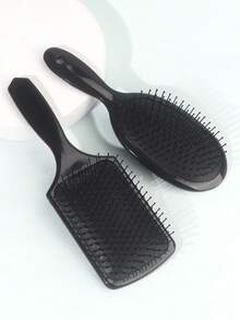 2支/1支男女通用梳子，扁平梳，易于梳理，适用于长发、浓密发质、细软发质和卷发，干湿两用，告别打结烦恼，沙龙级顺发梳 - 男女通用，适用于所有发质，尼龙刷毛，返校季、旅行度假必备，女士美发配件，梳子，发刷，梳子，顺发梳，梳子，木梳，迷你梳子，顺发梳，梳子，卷发梳，美发工具，旅行必备，旅行必备，发型，美发，梳子，背梳，造型梳，卷发梳，边缘梳，梳子，梳头，梳子套装，梳子，卷发梳，顺发梳，女士梳子，头发，旅行，美发产品，美发工具，美发用品，理发师，理发师配件，理发店，美发设备 - 黑色 - 查看 6