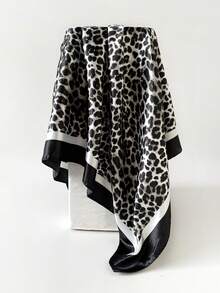 1 件女士花卉印花仿丝斜纹围巾头带，适合日常佩戴优雅头巾、发带、头带非常适合装扮您的冬季秋季 - 藏蓝色 - 查看 10