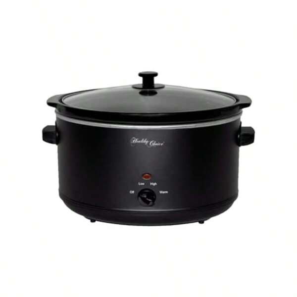8L Slow Cooker 300W Electric Large NonStick Ceramic Pot 3 Heat Settings With Keep Warm Function Dishwasher Safe Accessories Ideal For Home Cooking Black