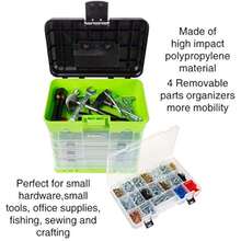 Portable Tool Box - Small Parts Organizer With Drawers And Customizable Compartments For Hardware, Fishing Tackle, Beads Or Crafts By  (Green) - 1 - 查看 4
