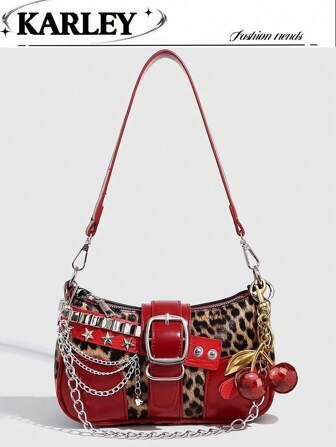 Y2K Fashion Versatile Star & Moon Design Unique Silver Millennium Shoulder Chain Crossbody Bag, Perfectly Fits Girl's Street Style & Party Look, Also Suitable As A Gift. Star Print Women's Handbag, Halloween Wallet, Ideal For Costume Parties, Halloween Fashion & Goth Events, Also The Best Halloween Gift For Women, Perfectly Matches Halloween Outfits.