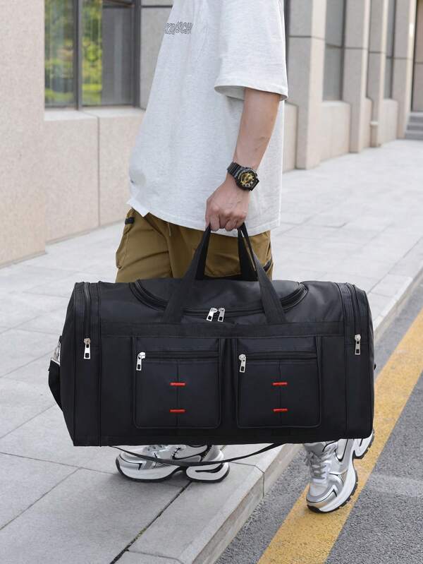 Bolsa de Viagem Multiuso de Grande Capacidade, Alça Destacável e Ajustável, Adequada para Viagens, Férias, Esportes e Fitness, Bolsa de Armazenamento de Roupas para Acessórios e Materiais Escolares