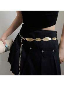 Cadena de cintura/Cinturón estilo retro Semya de metal, banda decorativa de cintura de alta moda para el verano, la escuela