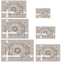 1/2 Set Washable Oriental Area Rug - Rugs For Living Room Soft Carpet For Bedroom Waterproof Floral Distressed Indoor Resistant Non-Shedding Floor Carpets-Beige - Beige - View 3