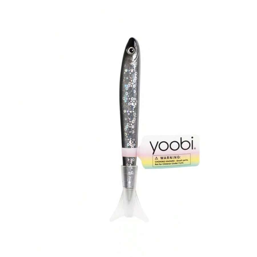 Novelty Ballpoint Pen Black Glitter Fish