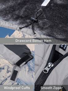 NASBING Men's Winter Ski Jacket Water Resistant Windproof Snowboard Thermal Lined Hooded Winter Clothes 4 Pockets Parka Hiking Camping Climbing,Skiing - Light Grey - View 5