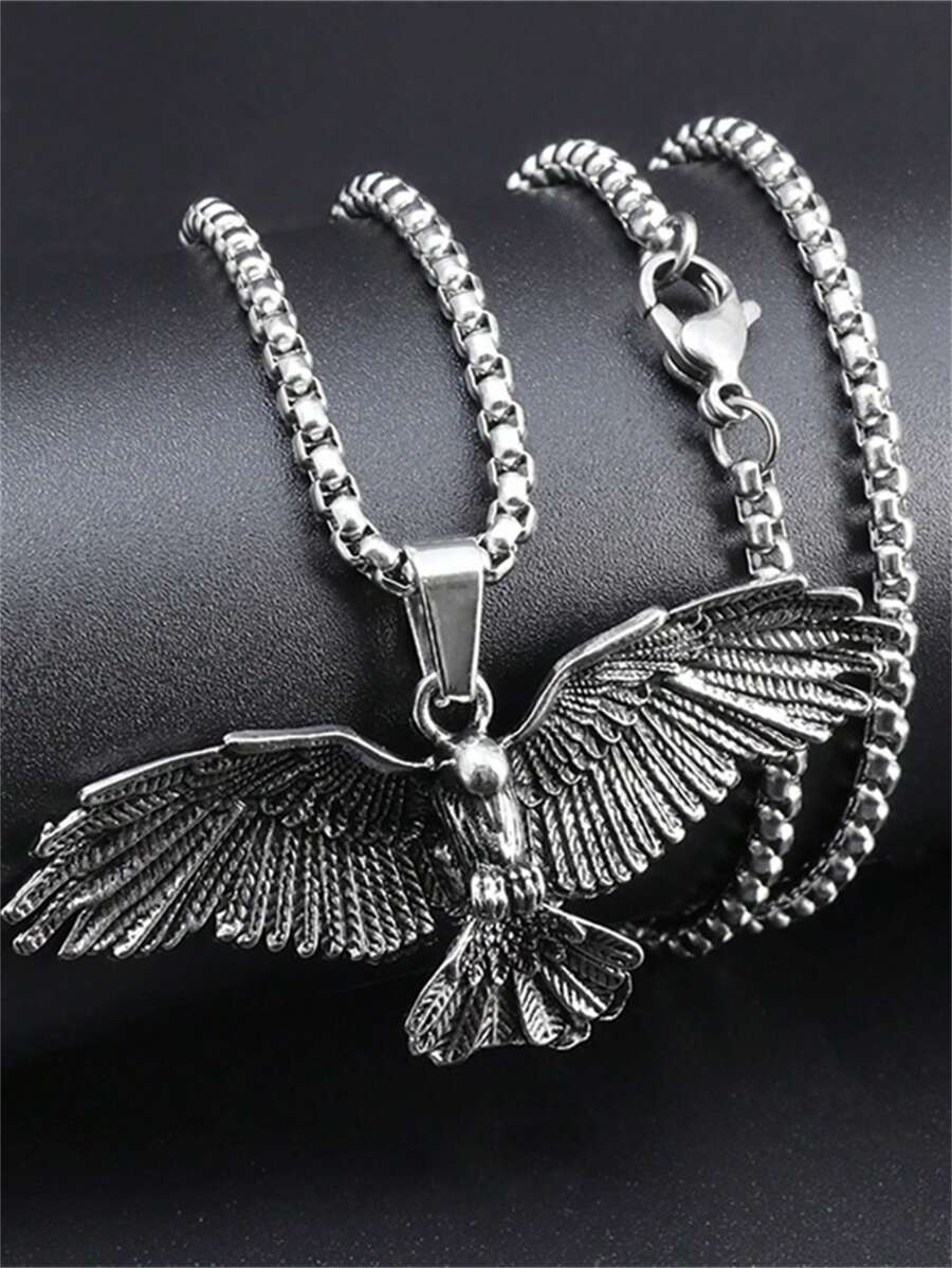 1 件时尚鹰形吊坠项链,男女通用魅力朋克摇滚嘻哈街头珠宝礼物 - 時尚新款 - 查看 1