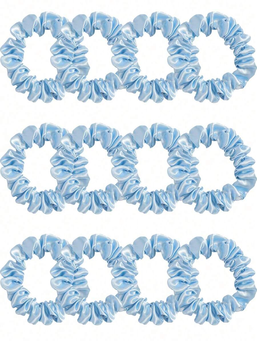 12 قطعة من أربطة الشعر المخملية الزرقاء، ربطات شعر، أربطة شعر مخملية، كرات شعر، للاستخدام اليومي، غسل الوجه، اكسسوارات شعر ذيل الحصان