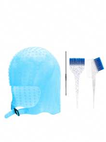 1pc High Elastic Silicone Perforated Hair Dyeing Cap With Crochet Hook Set, Suitable For Special Hair Dyeing And Curling, Ideal For Hair Salon Styling Tools, Back To School, Travel Vacation Essentials, Women's Hair Accessories - Multicolor - View 15