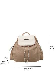 Tas Ransel Mini Colorblock Gaya Jepang Populer Musim Semi/Panas 2026, Tas Sekolah Wanita Modis dan Serbaguna, Gaya Kampus untuk Siswa SMP, SMA, dan Universitas, Versi Korea Kasual, Tas Ransel Kecil Lipat Ringan untuk Penggunaan Sehari-hari - MultiWarna - View 12