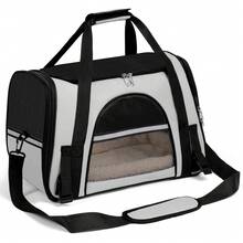 Secure Zipper Anti-Escape Pet Carrier Backpack | Spacious Ventilated Foldable Cat/Dog Travel Bag | Car & Airline Approved Collapsible Cage With Breathable Design - Light Grey - View 8