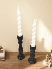 مجموعة حامل شمع خشبي على شكل عمود روماني قديم، حامل شمع ديكور منزلي لغرفة المعيشة (الشموع غير مشمولة)، قطر الثقب 2.2 سم