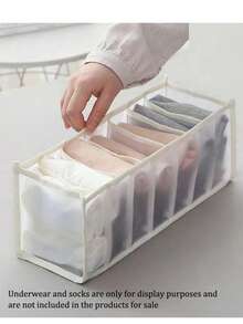 1pc Underwear Storage Box With Drawers And Compartment, Household Wardrobe Organizer For Clothes And Socks Using Mesh Fabrics Decorations Decor Festival Decor Room Decor Home Decor Decor Bedroom Decor Dress Pants Shoes Jeans Boots Skirtbedroom,Organizer,Organizer,Home Storage - Multicolor - View 9