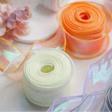 2pcs Iridescent Mermaid Tail Gift Wrap Ribbons, Attractive & Decorative Satin Ribbons For DIY Craft, Floral Bouquet, Cake Packaging, Gift Wrapping