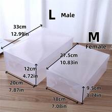 1/6/12 件鞋盒透明设计，带翻盖，可折叠旅行鞋收纳盒，易于清洁，适合高跟鞋、凉鞋和鞋子，鞋子收纳盒 - 白色 - 查看 8